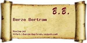 Berze Bertram névjegykártya